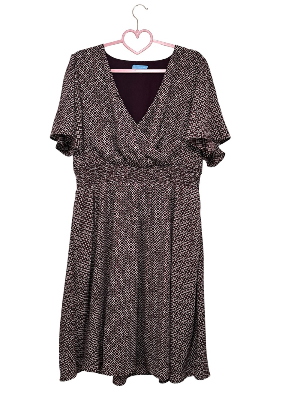 Draper James Flutter Sleeve Fit & Flare Geometric Dress - Size XL